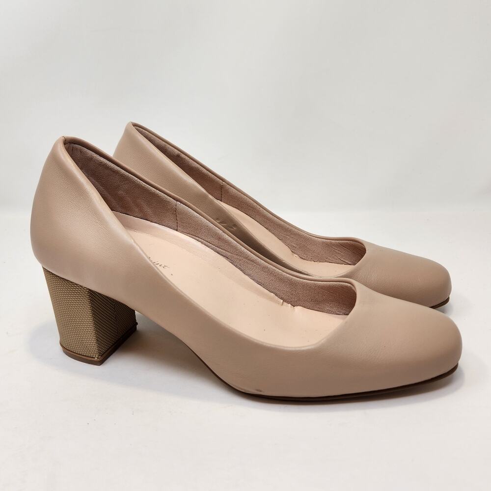 Chic Nude Block Heel Pumps